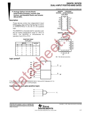 SN74F20DG4 datasheet  